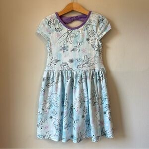 Disney’s Frozen Light Blue + Purple Bow Cotton Dress Size 6